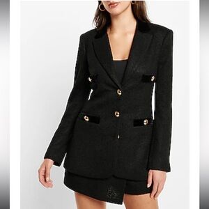 Express Tweed Notch Lapel Novelty Button
Blazer